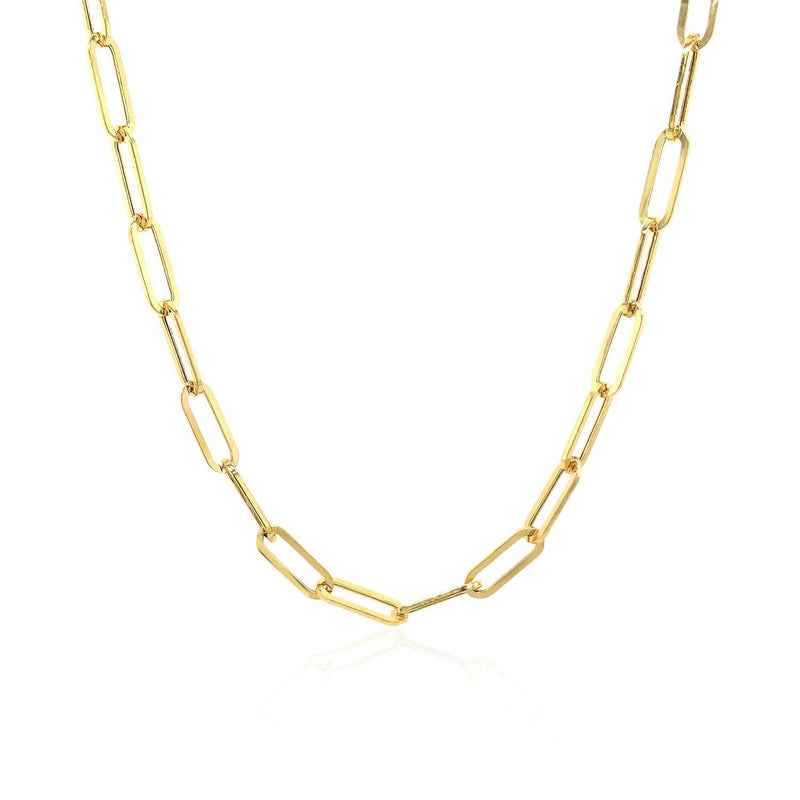 Bids.com 14K Yellow Gold Wide Paperclip Chain (3.3mm) Necklaces White Smoke 16.25 / Yellow Gold,18 / Yellow Gold,20 / Yellow Gold,24 / Yellow Gold