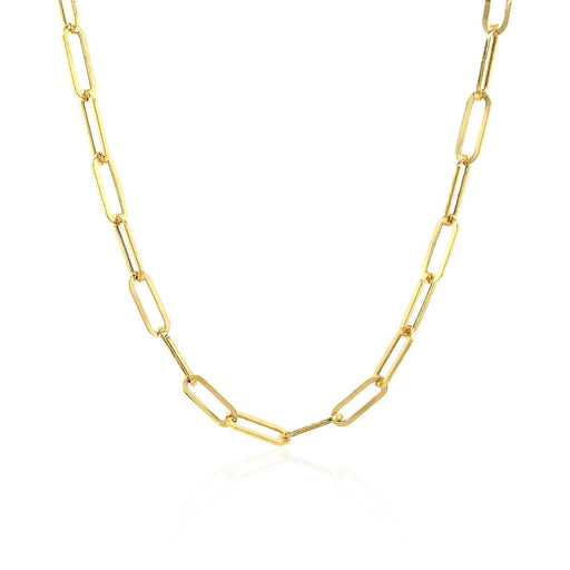 Bids.com 14K Yellow Gold Wide Paperclip Chain (3.3mm) Necklaces White Smoke 16.25 / Yellow Gold,18 / Yellow Gold,20 / Yellow Gold,24 / Yellow Gold