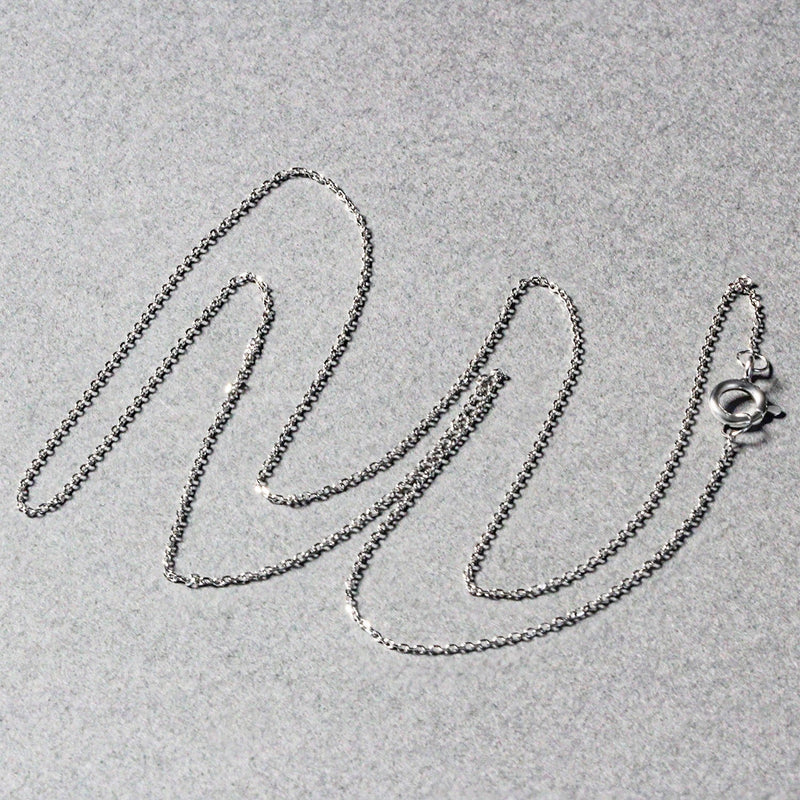 Bids.com 14k White Gold Diamond Cut Cable Link Chain 0.7mm Necklaces Gray 16 / White Gold,18 / White Gold,20 / White Gold