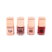 Profusion Cosmetics Crimson Gel Nails – 4-Piece Nail Polish Set with Top Coat Nail Polishes Peach Puff