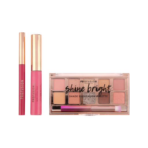 Profusion Cosmetics Crimson Star Struck – 4-Piece Face and Eye Set Eye Rosy Brown