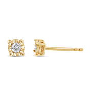 Bids.com 10K Yellow Gold Plated .925 Sterling Silver 1/10 Cttw Round Brilliant-Cut Diamond Miracle-Set Stud Earrings (J-K Color, I3 Clarity) Earrings White Smoke 0.1 / White.Sterling Silver,0.1 / Rose.Sterling Silver,0.1 / Yellow.Sterling Silver