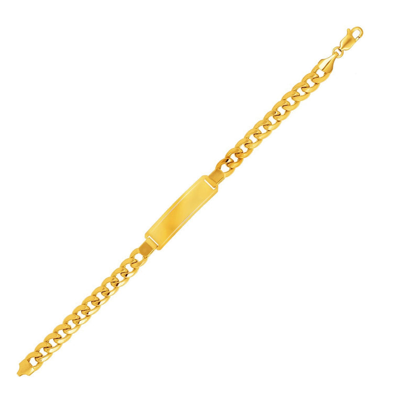 Bids.com 14k Yellow Gold Men's ID Cuban Chain Bracelet Bracelets White Smoke 8.5 / Yellow Gold