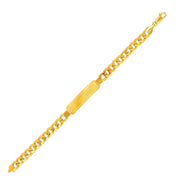 Bids.com 14k Yellow Gold Men's ID Cuban Chain Bracelet Bracelets White Smoke 8.5 / Yellow Gold