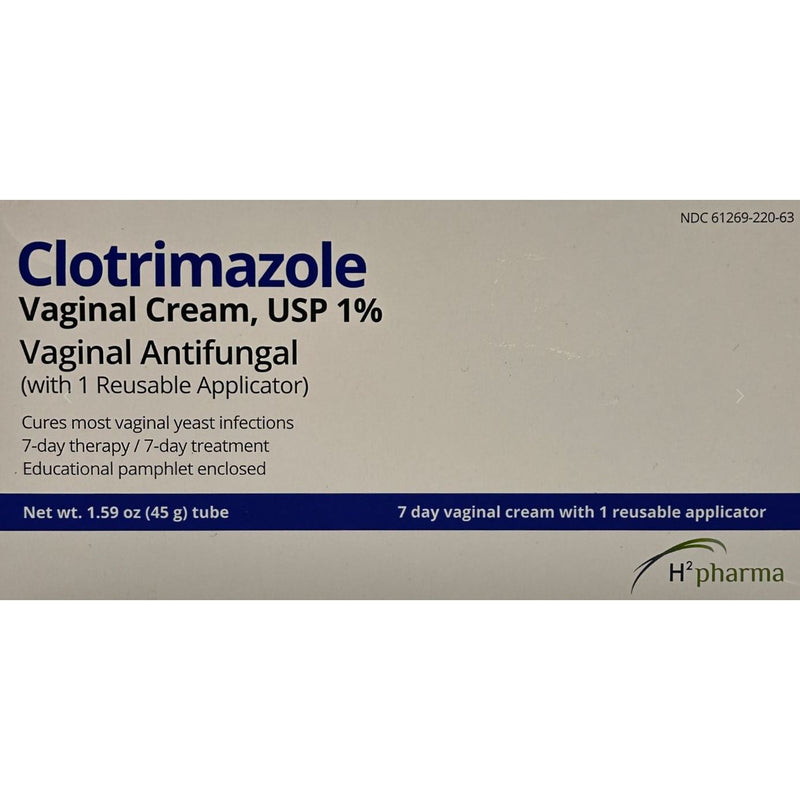 H2pharma Taro Clotrimazole Vaginal Antifungal Cream, 45 Grams Medicine & Drugs Dark Gray