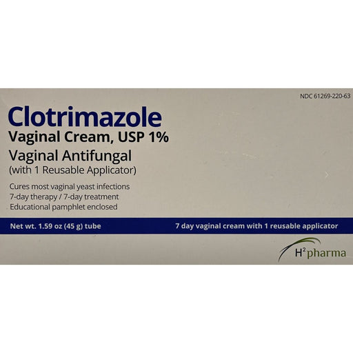 H2pharma Taro Clotrimazole Vaginal Antifungal Cream, 45 Grams Medicine & Drugs Dark Gray