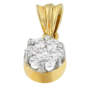 Bids.com 14K Yellow Gold 1/2 cttw Round Cut Diamond Circle Pendant Necklace (H-I, I1-I2) Necklaces White Smoke Yellow.Gold / 18