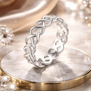 Bids.com 925 Sterling Silver and White Gold 0.5cm Ring Size 6.0 Rings Misty Rose 6,7,8