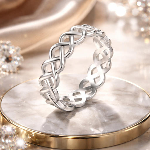 Bids.com 925 Sterling Silver and White Gold 0.5cm Ring Size 6.0 Rings Misty Rose 6,7,8
