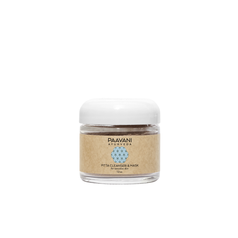 Paavani Ayurveda Pitta Cleanser & Mask | Ayurvedic Cleansing Grains for Sensitive, Inflamed Skin simple Tan 2 oz / Glass Jar
