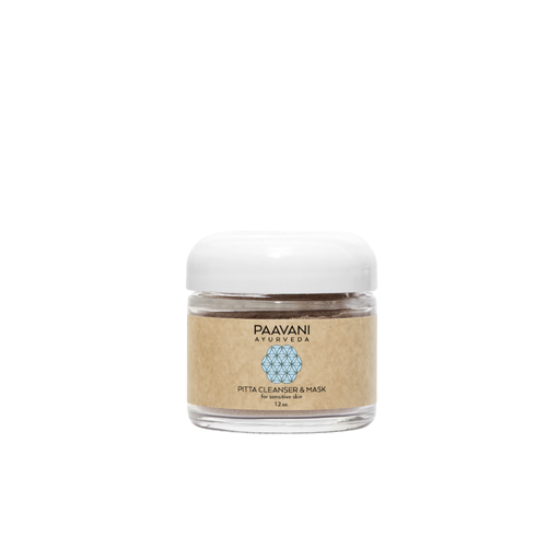 Paavani Ayurveda Pitta Cleanser & Mask | Ayurvedic Cleansing Grains for Sensitive, Inflamed Skin simple Tan 2 oz / Glass Jar