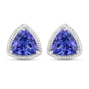 Bids.com 4.24 Carat Genuine Tanzanite 14K White Gold Earrings Earrings White Smoke