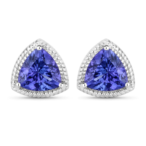 Bids.com 4.24 Carat Genuine Tanzanite 14K White Gold Earrings Earrings White Smoke