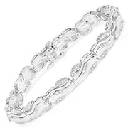 Bids.com 0.84 Carat Genuine White Diamond .925 Sterling Silver Bracelet Bracelets White Smoke size 8.25