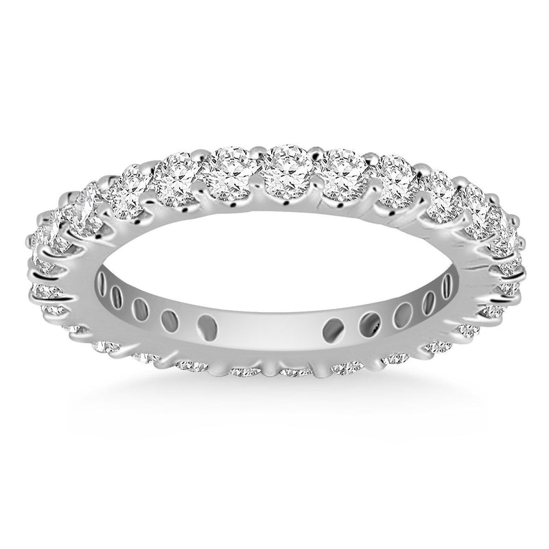 Bids.com 14k White Gold Common Prong Round Diamond Eternity Ring Rings White Smoke 4 / White Gold,5 / White Gold,6 / White Gold,7 / White Gold,8 / White Gold