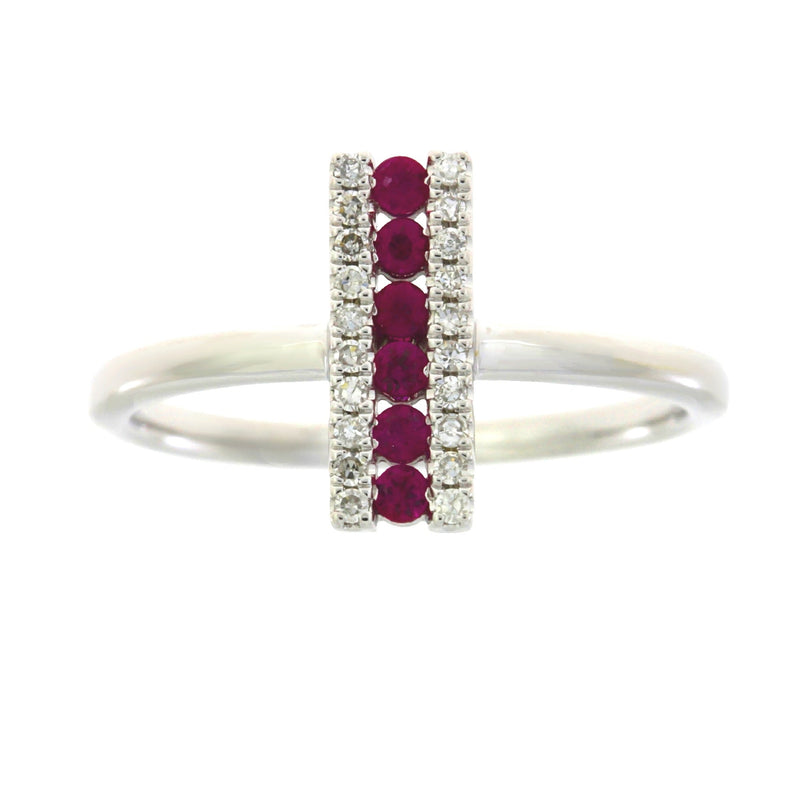 Bids.com .30ct Ruby Diamond Ring 14KT White Gold Rings White Smoke 7.0