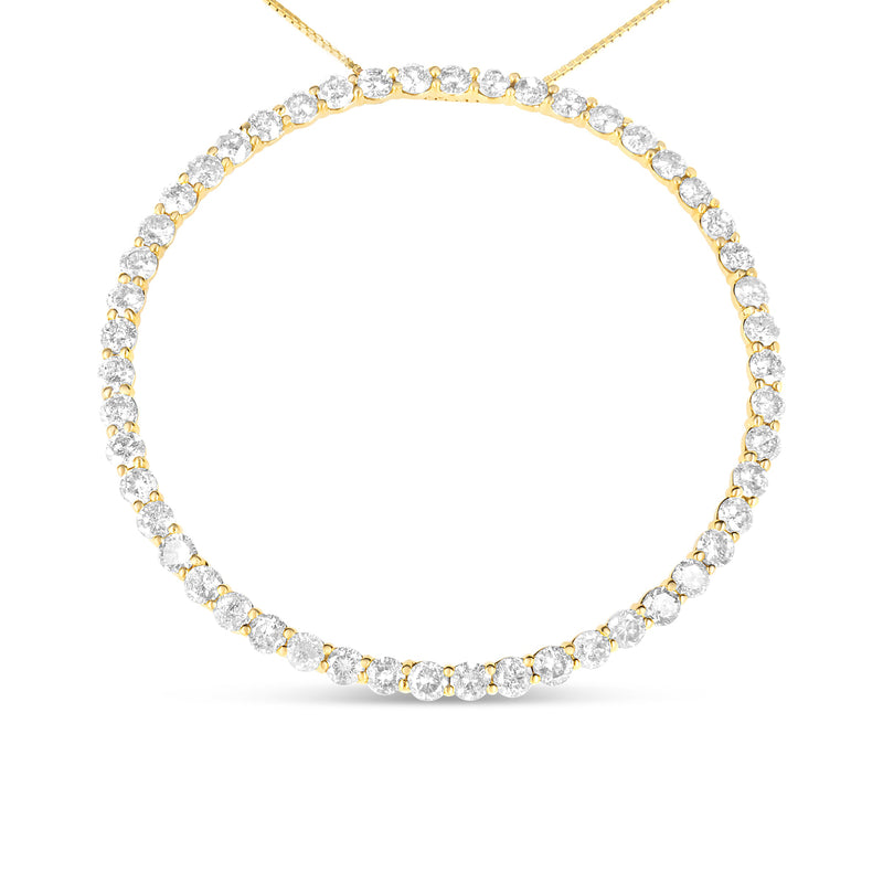 Bids.com 10K Yellow Gold Plated .925 Sterling Silver 4 Cttw Diamond Circle Hoop 18" Pendant Necklace (J-K Color, I1-I2 Clarity) Necklaces White Smoke Yellow.Sterling Silver / 18