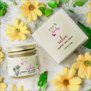 Green + Lovely Salve with added Comfrey, Healing, Organic Skin Cream {glass} Nature's Herbal Calendula Salve. Healing Ointment. Light Gray Unscented, Certified Organic