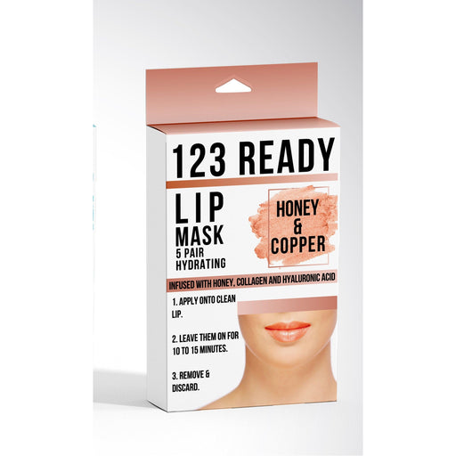 ZAQ Skin & Body 123 READY COPPER HONEY HYDRATING GEL LIP PATCHES 5PC White Smoke 5 Pair