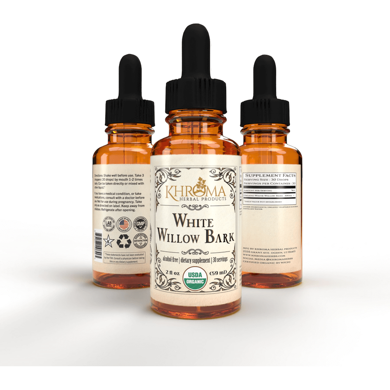 Khroma Herbal Products Organic White Willow Bark Supplements Antique White