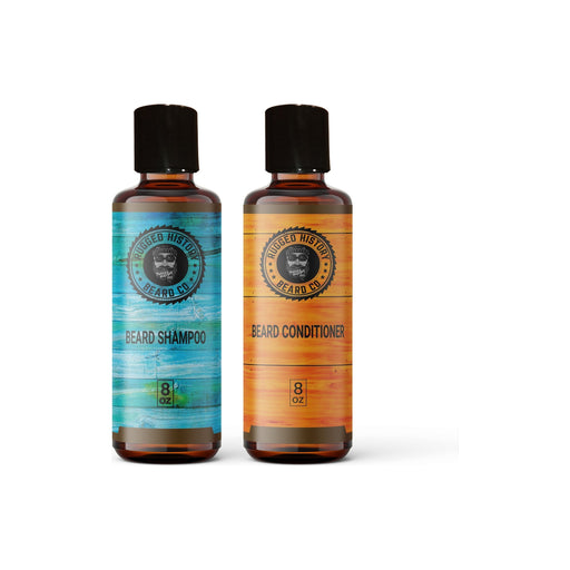 Rugged History Beard Co. Beard Shampoo and Conditioner Dark Salmon Original Beard Shampoo / No,Original Beard Shampoo / Yes (+ $11),Sensitive Skin Beard Shampoo (mint) / No,Sensitive Skin Beard Shampoo (mint) / Yes (+ $11),Beard Co-Wash (mint) / No,Beard Co-Wash (mint) / Yes (+ $11),Seamoss Deep  Conditioner / No,Seamoss