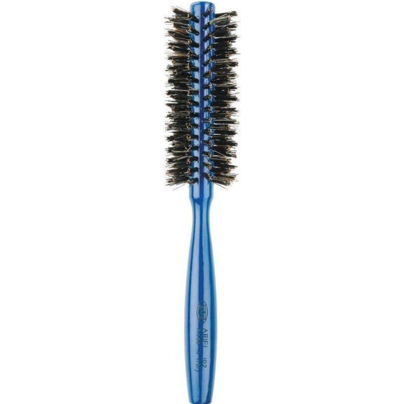 Creative Pro Hair Tools Ariel Blue Italian 3ME Round Boar Bristle Hair Brush Hair Brush White Smoke 3ME102 - 1.5"