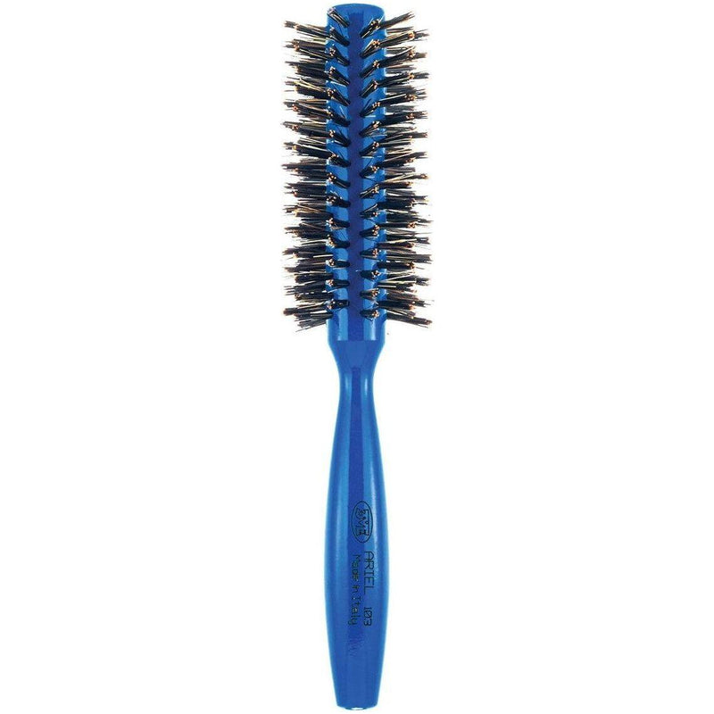 Creative Pro Hair Tools Ariel Blue Italian 3ME Round Boar Bristle Hair Brush Hair Brush White Smoke 3ME103 -1.75"
