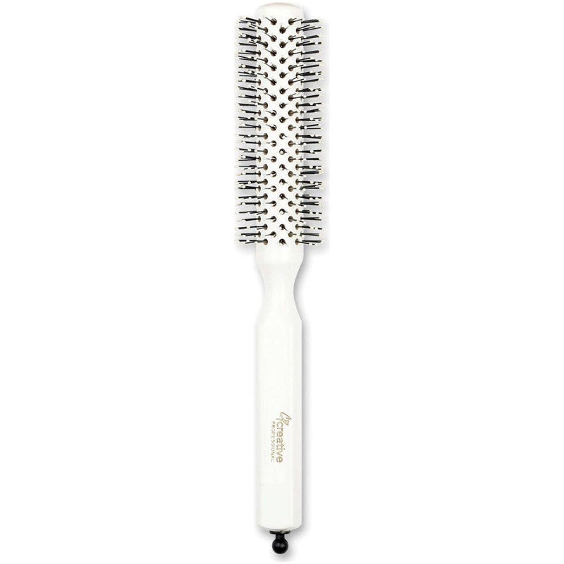 Creative Pro Hair Tools Champion Italian Nylon Round Bristle Hair Brush Hair Brush White Smoke 1.5"