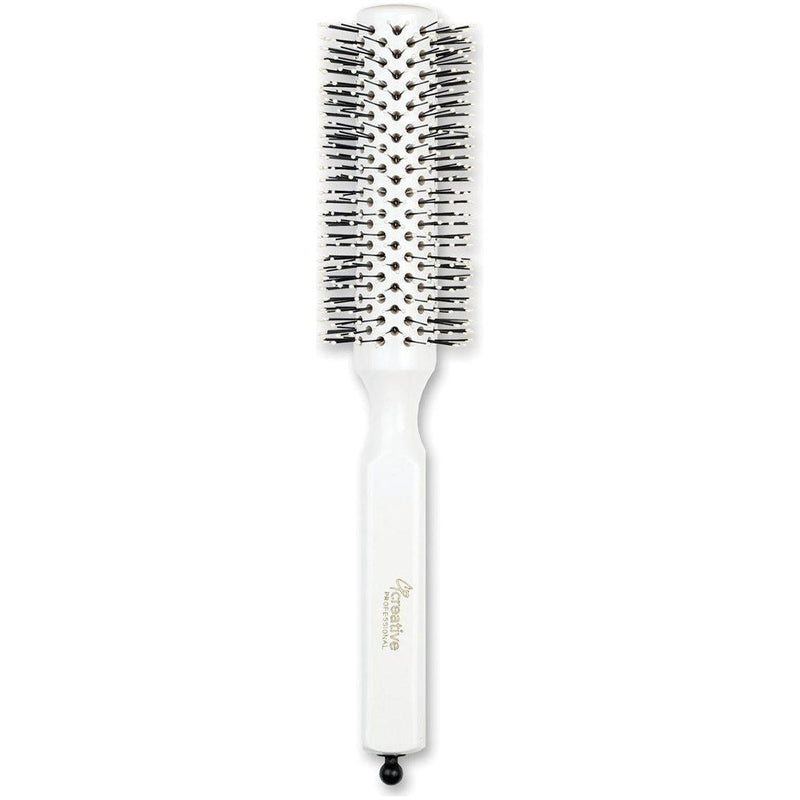 Creative Pro Hair Tools Champion Italian Nylon Round Bristle Hair Brush Hair Brush White Smoke 1.75"