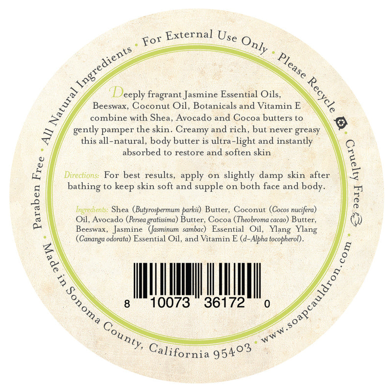 Soap Cauldron Body Butter Night Blooming Jasmine Body Butter White Smoke 2.5 oz,4 oz