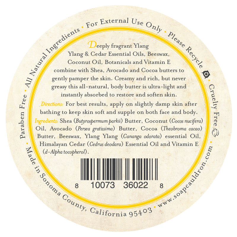 Soap Cauldron Body Butter Ylang Ylang Body Butter White Smoke 4 oz,2.5 oz