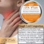 COLEHERBALS LLC 26 - Dr. Cole’s Organic Cough Cold Congestion Relief Balm Herbal White Smoke