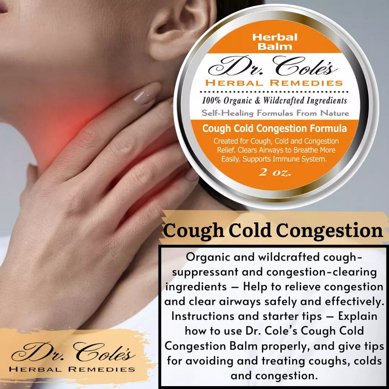 COLEHERBALS LLC 26 - Dr. Cole’s Organic Cough Cold Congestion Relief Balm Herbal White Smoke