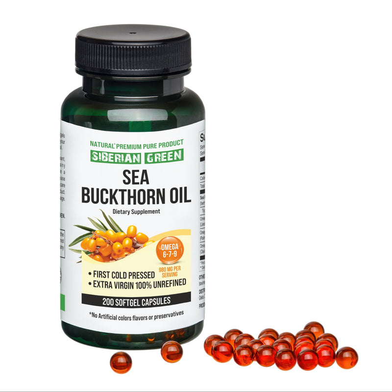 SiberianGreen.com Pure Sea Buckthorn Oil Capsules – Max Potency for Optimal Health Cooking Oils White Smoke