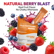 Go Wise Vegan Multivitamin Powder Stick Packs - No Water Needed Multivitamin White Smoke 28 Stick Packs,14 Stick Packs,42 Stick Packs