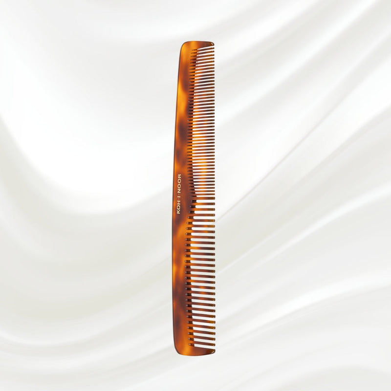 KOH-I-NOOR Beauty USA Jaspè Dual-Tooth Comb - Wide & Narrow Teeth for Detangling & Smoothing Combs Tan Large,Medium,Small