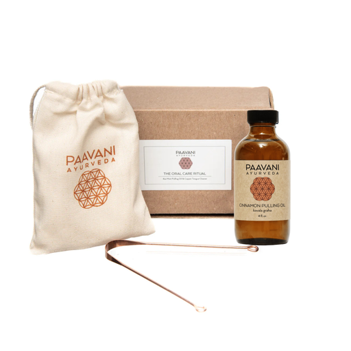 Paavani Ayurveda Cinnamon Oral Care Ritual | Ayurvedic Oil Pulling & Tongue Cleaning variable White Smoke