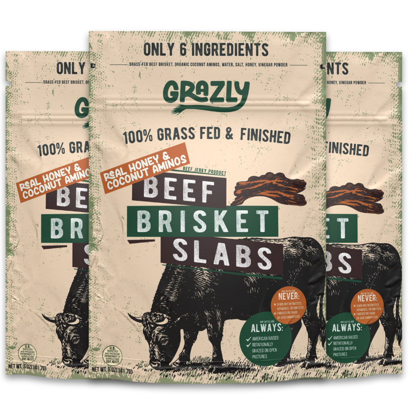 Grazly Raw Honey & Coconut Aminos Brisket Slabs Tan 3 Pack