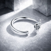 Bids.com S925 Sterling Silver Plated Platinum Ring for Women Rings White Smoke D