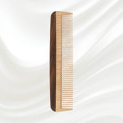 KOH-I-NOOR Beauty USA Legno Beech and Kotibe Wood Wide and Close Spread Tooth Comb Comb Light Gray Large