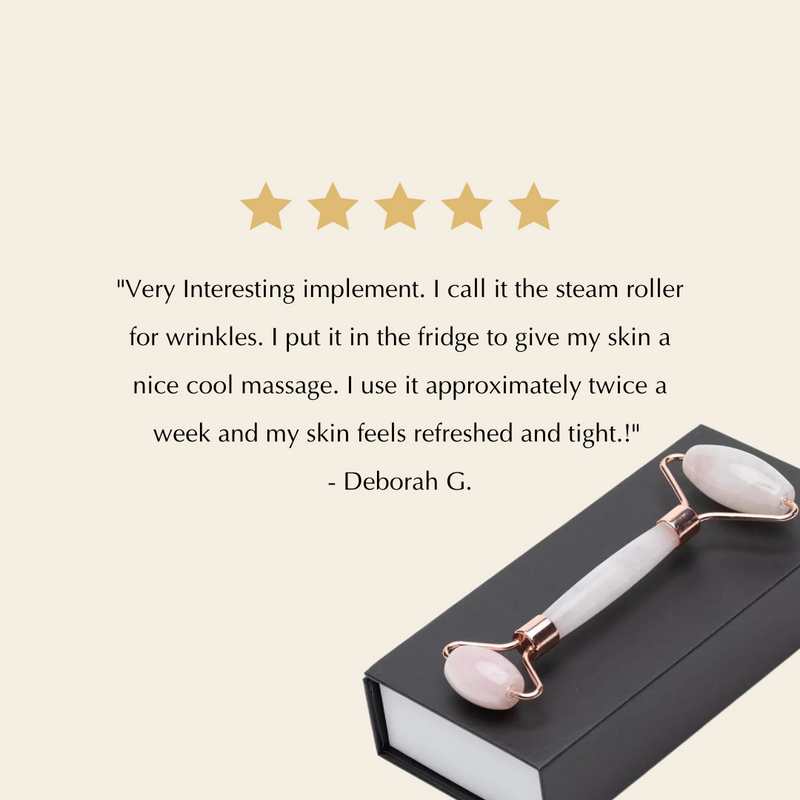 EpiLynx Rose Quartz Facial Roller – Dual-Ended Beauty Tool for Calming, Cooling & Skin Radiance Beige