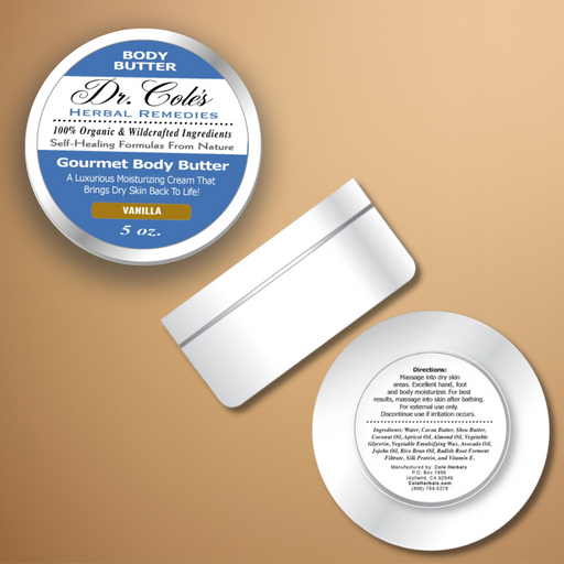 COLEHERBALS LLC 39 - Dr. Cole's Gourmet Body Butter - VANILLA Herbal White Smoke