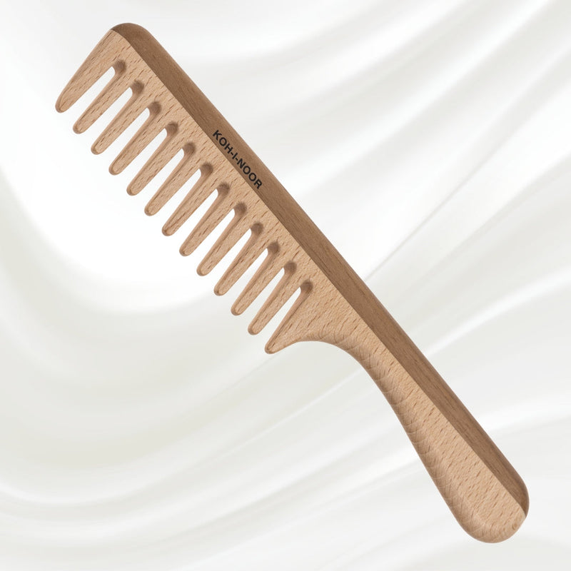 KOH-I-NOOR Beauty USA Legno Beech and Kotibe Wood Wide Tooth Comb Comb Lavender