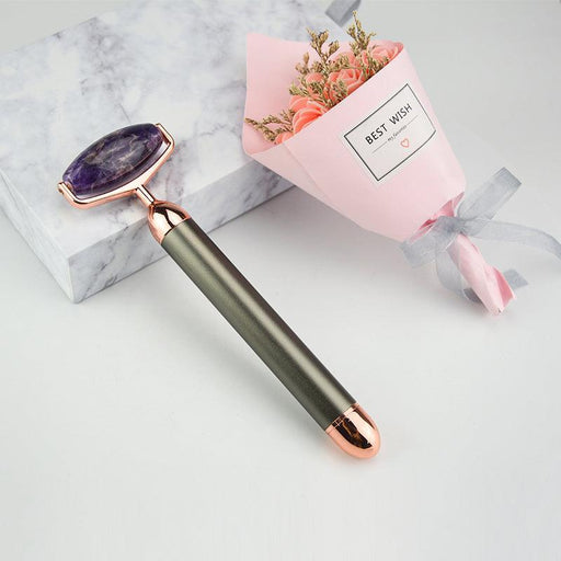 ZAQ Skin & Body ZAQ Roll-On Amethyst W-Sonic Vibrating Face Roller Light Gray