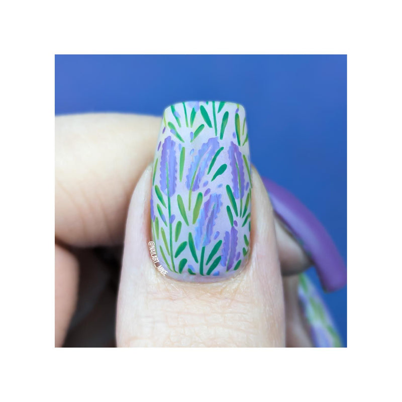 UberChic Beauty Floral Embrace Stamping Plate Steel Blue