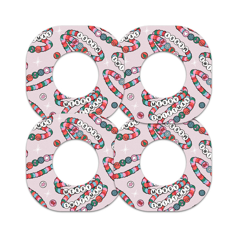 Peelz Merry Swiftmas Dexcom G7 and Stelo Patch Tape - Pump Peelz Patch Medical Tape White Smoke 12-Pack (Set of 12 Patches),4-Pack (Set of 4 Patches),1-Single (1 Single Patch)