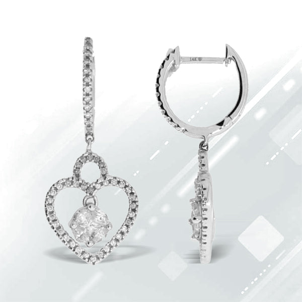 Bids.com .50ct Diamond Dangle Earrings 14KT White Gold Earrings White Smoke