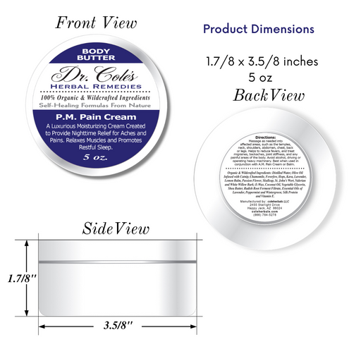 COLEHERBALS LLC 25 - Dr. Cole's P.M. Pain Cream Herbal White Smoke