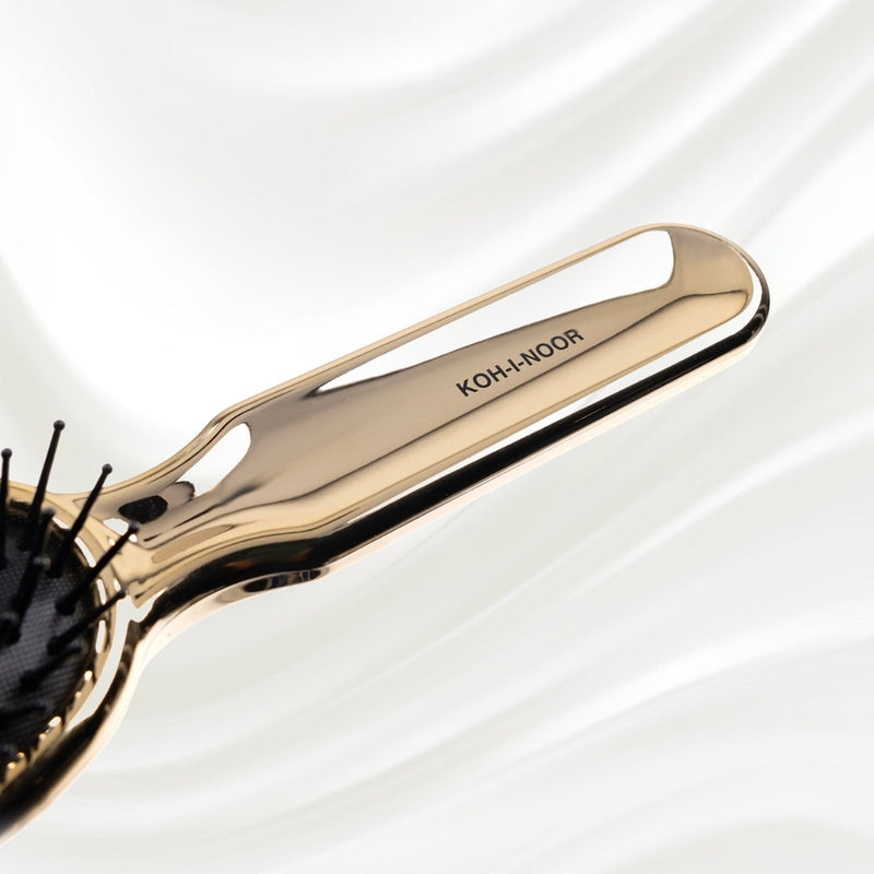KOH-I-NOOR Beauty USA Metallic Pneumatic Oval Synthetic Pin Hairbrush Hair Brush Lavender Chrome / Small,Gold / Small,Chrome / Large,Gold / Large