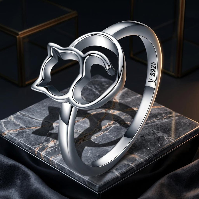 Bids.com 925 Sterling Silver Ring Size 5.0 with Platinum Plating for Women Rings Black 5,6,7,8,9,7C,6D